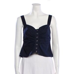 A.L.C. Navy Button-Front Top